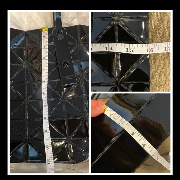 Bao Bao Issey Miyake Rock Basics Shiny Black Geometric Tote Bag BB66AG081 NWT - Picture 16 of 17